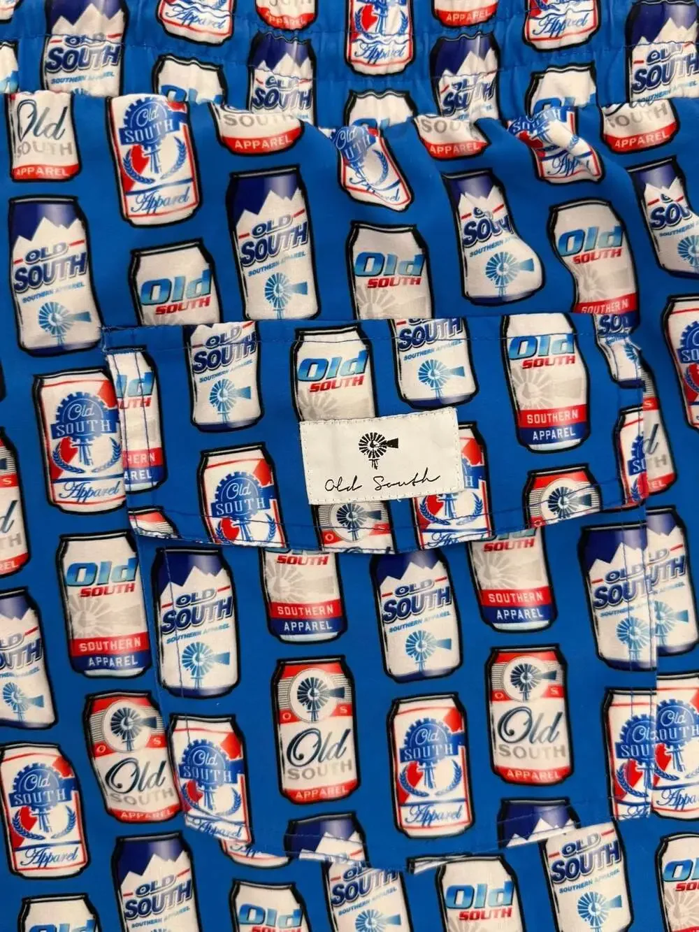 Old South Apparel Beer Me Print Swim Trunks